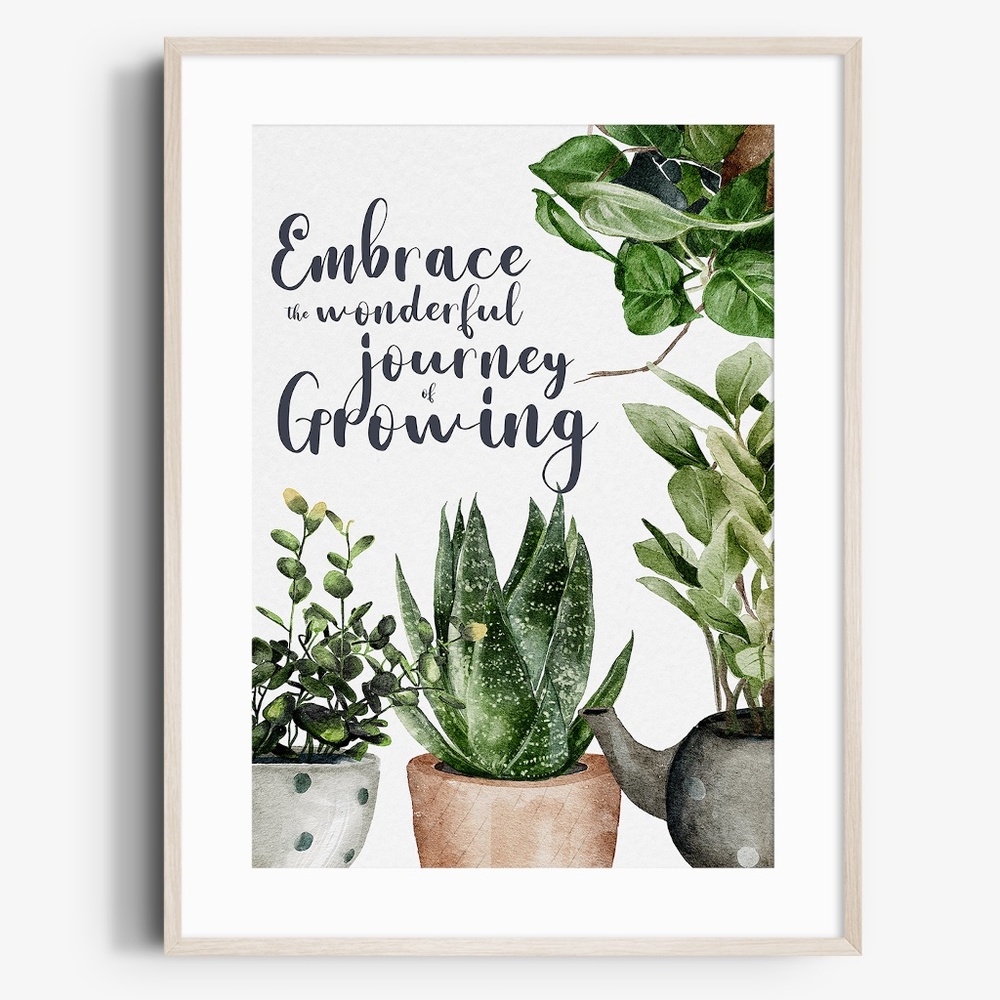 Watercolor Plants Botanical Wall Art Illustration Print Poster Unframed